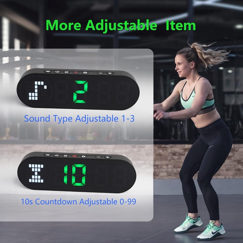 LUCORB Portable Gym Timer for Home Gym Interval Timer for Workout with Time Progress Bar/Rounds, Workout Clock for Boxing HIIT Tabata Emom Fitness Rechargeable Battery Powered… - Image 4